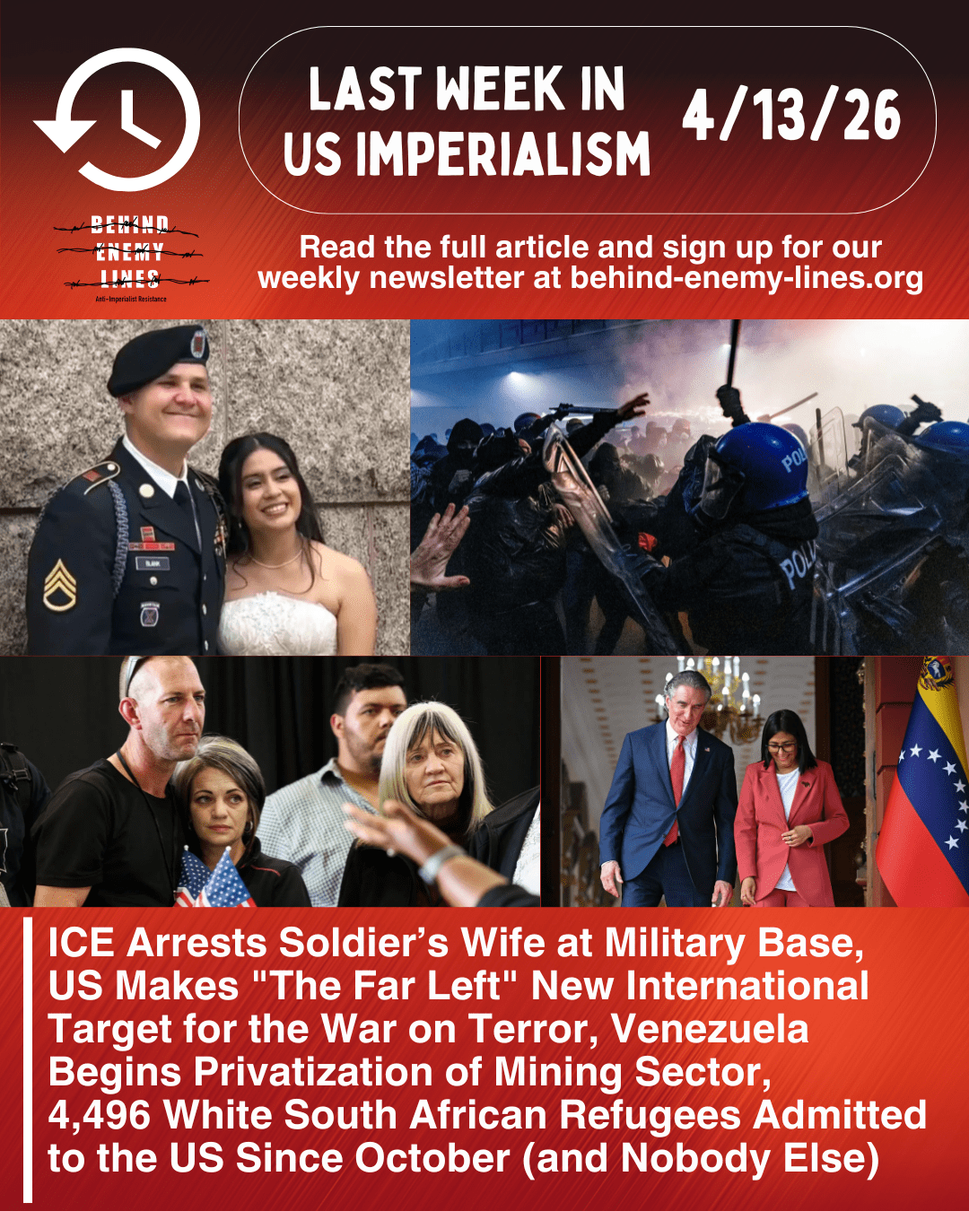 Last Week in US Imperialism –&nbsp;4/13/26